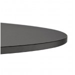 Table haute mange-debout design LUCIE en bois pieds métal noir (Ø 90 cm) (noir)