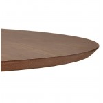 Tavolo alto alto metallo di LAURA design piedini in legno nero (Ø 90 cm) (noce finitura)