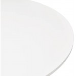 Tisch hoch Stehtisch LUCIE Design Holzfüße Metall Chrom (O 90 cm) (weiß)