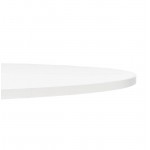 Table haute mange-debout design LUCIE en bois pieds métal chromé (Ø 90 cm) (blanc)