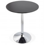 LUCIE design high bar table in wood chrome metal legs (Ø 90 cm) (black)