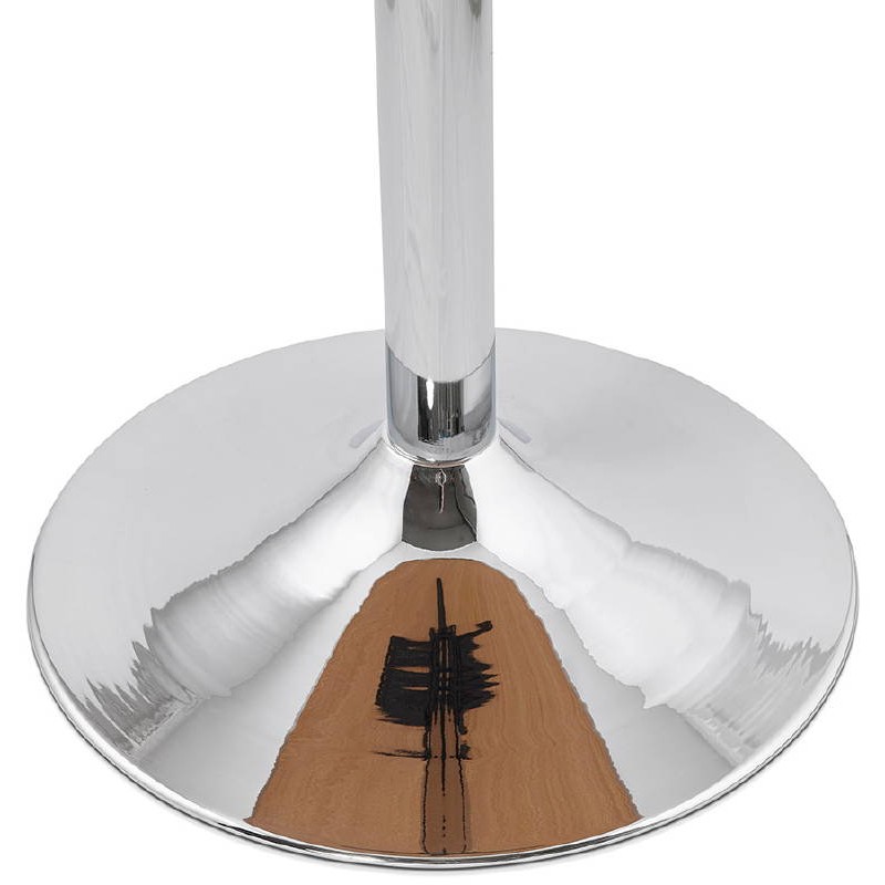 Table haute mange-debout design LAURA en bois pieds métal chromé (Ø 90 cm) (finition chêne naturel) - image 38505