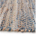 Teppich design rechteckig (230 X 160 cm) BELINDA in Jeans und Hanf (blau, braun)