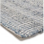 Alfombra diseño rectangular (230 X 160 cm) BALBINE en jeans y lana (azul, beige)