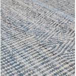Tapis design rectangulaire (230 cm X 160 cm) BALBINE en jeans et laine (bleu, beige)