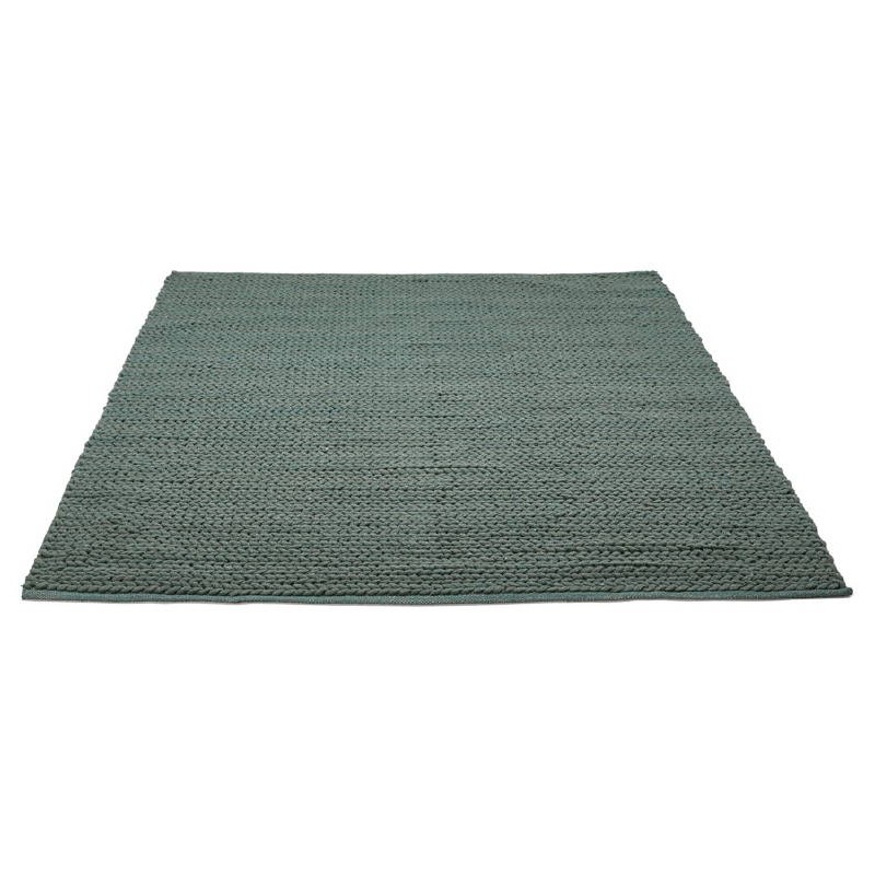 Alfombra diseño rectangular (230 X 160 cm) tejer algodón (verde) - image 38642