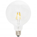 Bulb round IVAN BIG industrial vintage glass filament LED (transparent)
