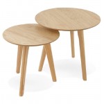 Pull-out tables ART in wood and oak (natural)