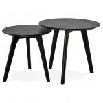 Pull-out tables ART in wood and oak (black)