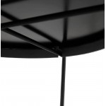 Folding side table, end table ZOE in glass and metal (black)
