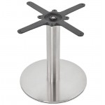 Tavolino design YAEL in metallo spazzolato e legno (bianco)