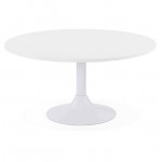 Table basse design VICTORIA en bois et métal peint (blanc)