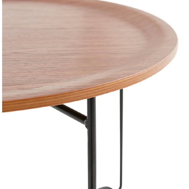 Tavolo bassa TONY industriale in metallo verniciato e legno (noce) - image 38830