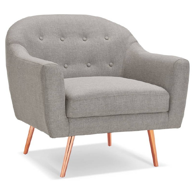 LUCIA padded Scandinavian armchair in fabric (grey) - image 38889