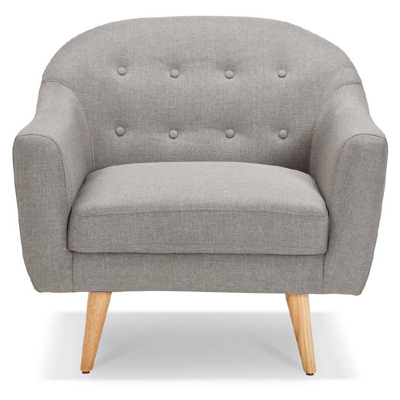 LUCIA padded Scandinavian armchair in fabric (grey) - image 38892