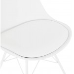 Design Stuhl industriellen Stil SANDRO (weiß)