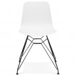 Design and industrial Chair in polypropylene feet black metal (white)