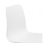 Diseño y silla industrial en pies de polipropileno negro metal (blanco)