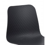 Diseño y industrial silla en polipropileno (negro) las piernas del metal del cromo