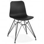 Design e industriale sedia in polipropilene piedi (nero) nero metal