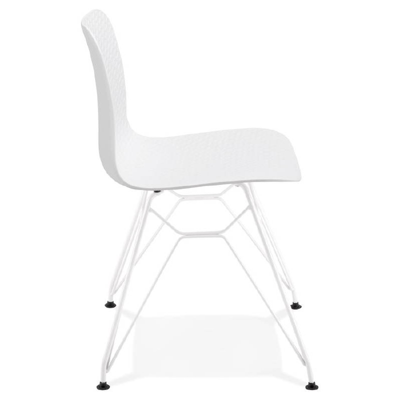 Diseño y moderna silla en metal blanco de polipropileno pies (blanco) - image 39102