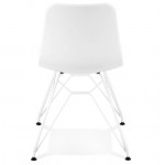 Diseño y moderna silla en metal blanco de polipropileno pies (blanco)