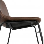 Chaise vintage et industrielle JOE pieds métal noir (marron)