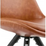 Sedia design e ASHLEY industriale nero piedi (marrone chiaro)