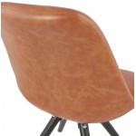 Chaise design et industrielle ASHLEY pieds noirs (marron clair)