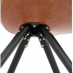 Chaise design et industrielle ASHLEY pieds noirs (marron clair)