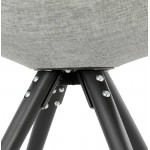 Chaise design ASHLEY en tissu pieds noirs (gris clair)