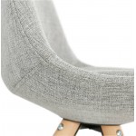 Sedia design scandinavo piedi colore naturale (grigio chiaro) del tessuto di ASHLEY