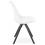 Design chair ASHLEY (white) black feet