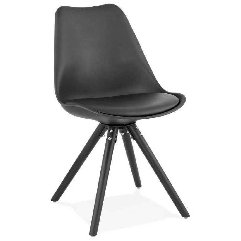 Chaise design ASHLEY pieds noirs (noir) - image 39224