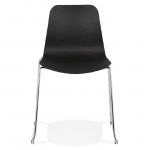 Modern Chair ALIX foot chromed metal (black)