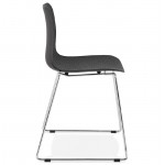 Moderner Stuhl ALIX Fuß verchromt Metall (schwarz)