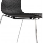 Pie de silla ALIX moderno cromado metal (negro)
