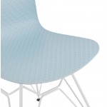 Design und moderner Stuhl in Weißmetall Polypropylen Füße (blau)