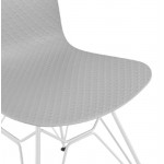 Design und moderner Stuhl aus Polypropylen Füße Weißmetall (hellgrau)