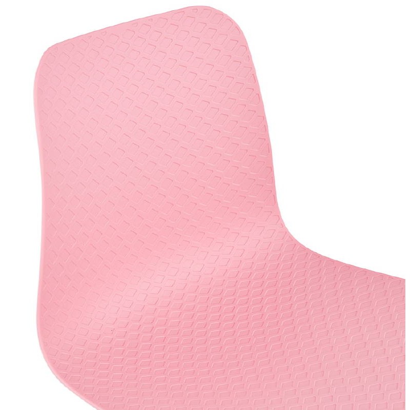 Diseño e industrial silla en polipropileno patas de metal cromado (rosa) - image 39310