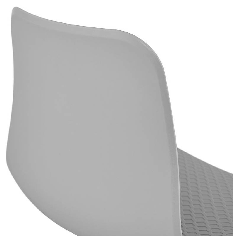Chaise de bureau sur roulettes JANICE en polypropylène pieds métal chromé (gris clair) - image 39414