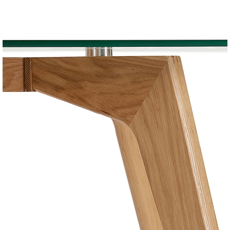 Table à manger design scandinave APOLINE en verre (90x180x75cm) (transparent) - image 39571