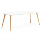 Tavolo da pranzo design scandinavo CLEMENTINE in legno (200 x 90 x 75 cm) (bianco)