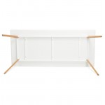 Table à manger design scandinave CLEMENTINE en bois (200x90x75 cm) (blanc)