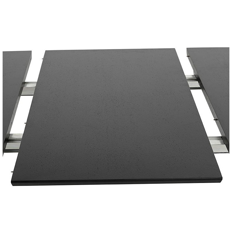 Table à manger design avec rallonges LOANA en bois et métal (100x170-270x73 cm) (noir) - image 39640