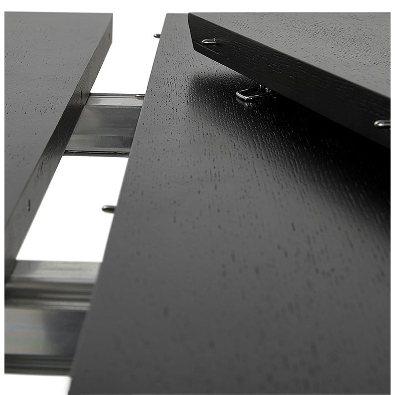 Mesa de comedor de diseño con extensiones LOANA en madera y metal (100 x 170-270 x 73 cm) (negro) - image 39642