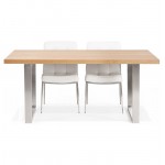 Dining table design or meeting table AXELLE in wood and metal (180 x 90 x 77 cm) (natural)