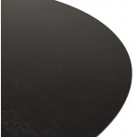 Table à manger ronde design ou bureau MAUD en MDF et métal peint (Ø 90 cm) (noir)