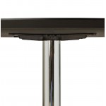 Mesa de comedor diseño o Oficina de MAUD en MDF y metal cromado (Ø 90 cm) (negro, cromo)