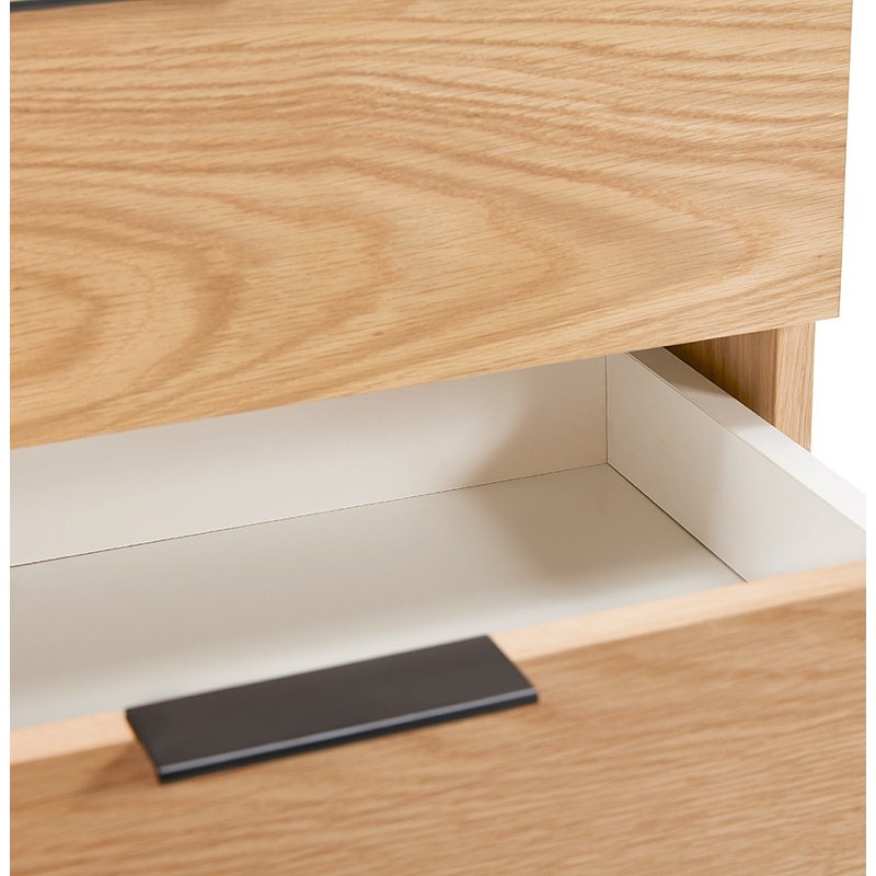 Buffet-Design Zeile 2 Türen 3 Schubladen AGATHE in Holz (Eiche, Natur) - image 40023